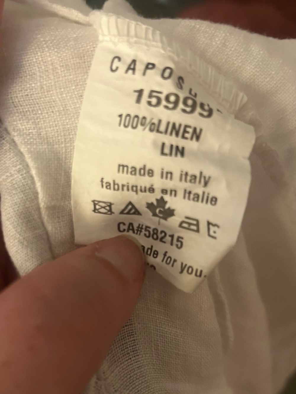 Made in Italy 100% linen Classic White Linen Button-Up Shirt - Picture 7 of 7